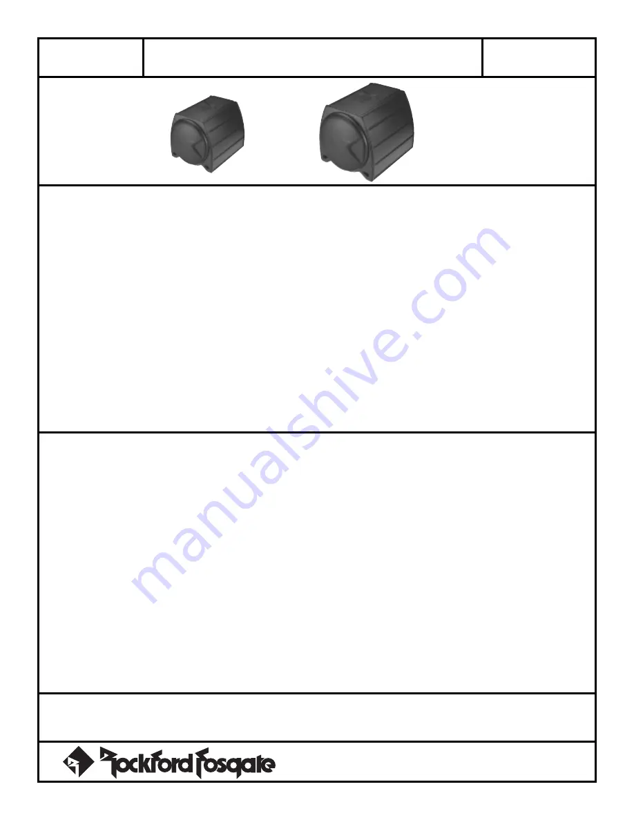 Rockford Fosgate RFT-1081 Installation Reference Sheet Download Page 2