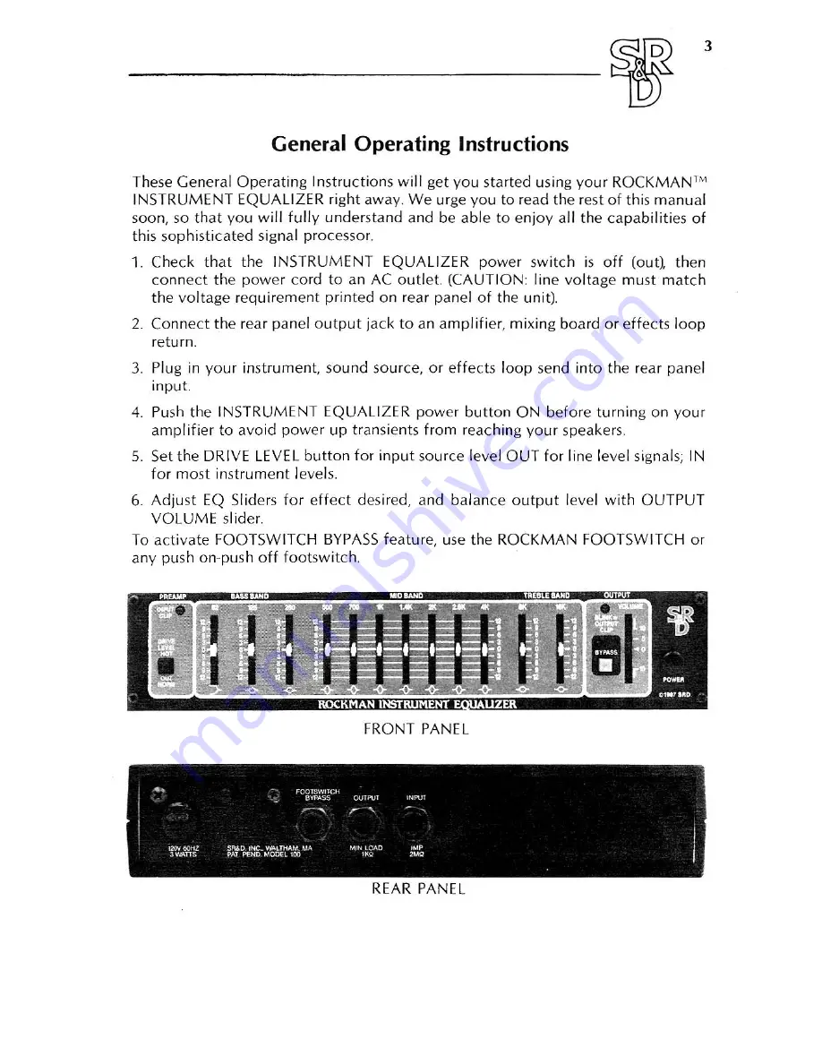 ROCKMAN Instrument Equalizer Скачать руководство пользователя страница 4