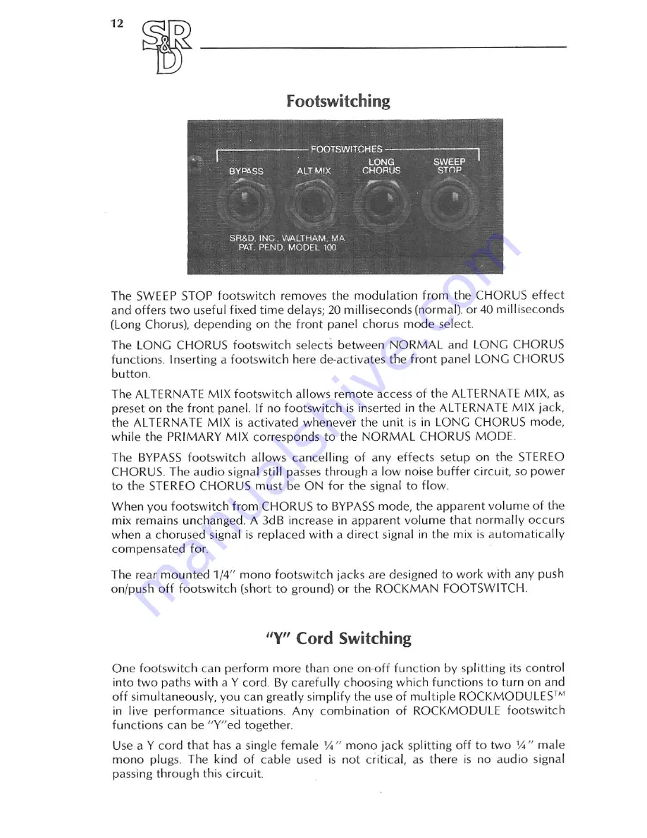 ROCKMAN Stereo Chorus Operating Manual Download Page 13