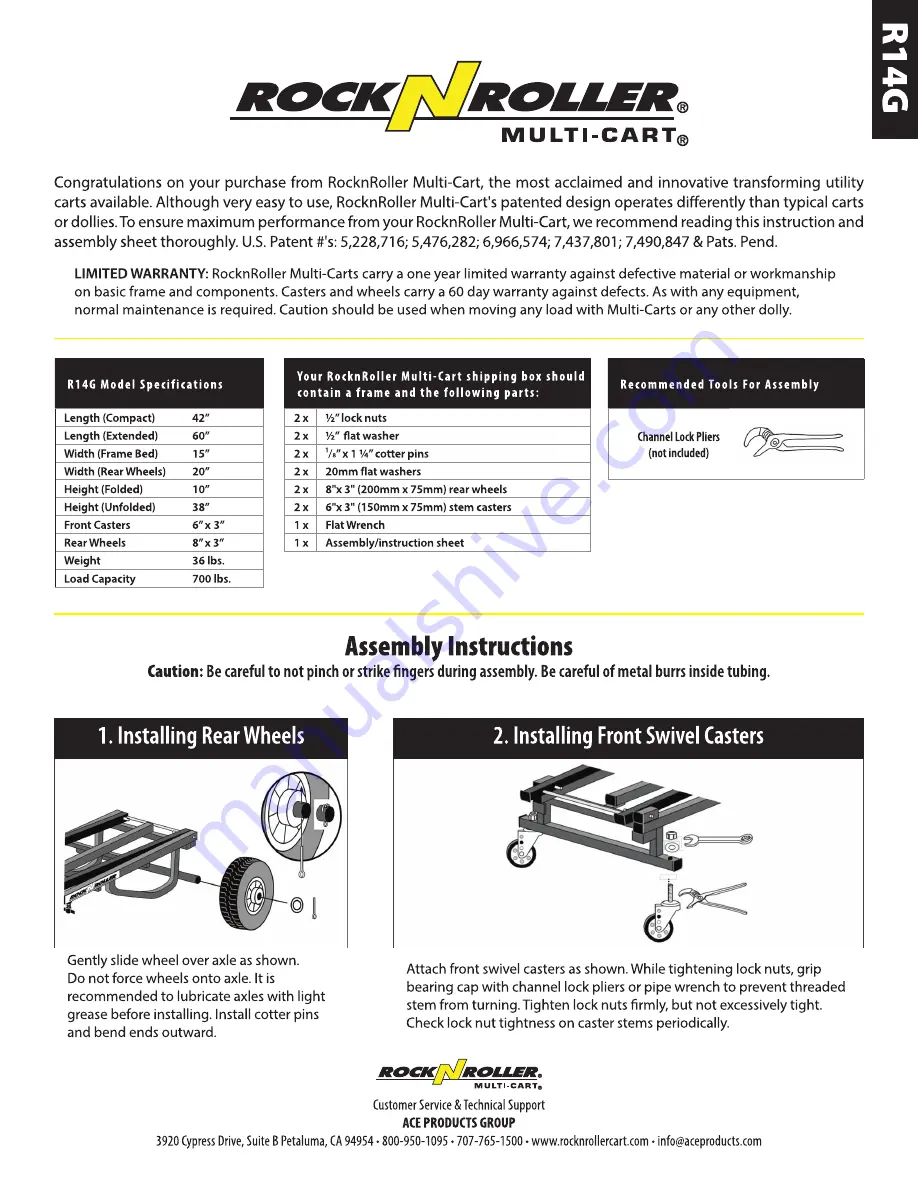 RockNRoller Multi-Cart R14G Скачать руководство пользователя страница 1