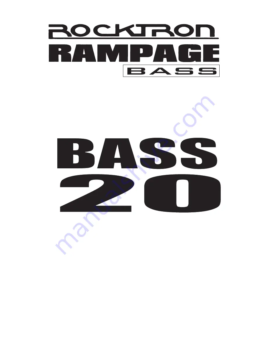 Rocktron Rampage Bass 20 Instruction Manual Download Page 1