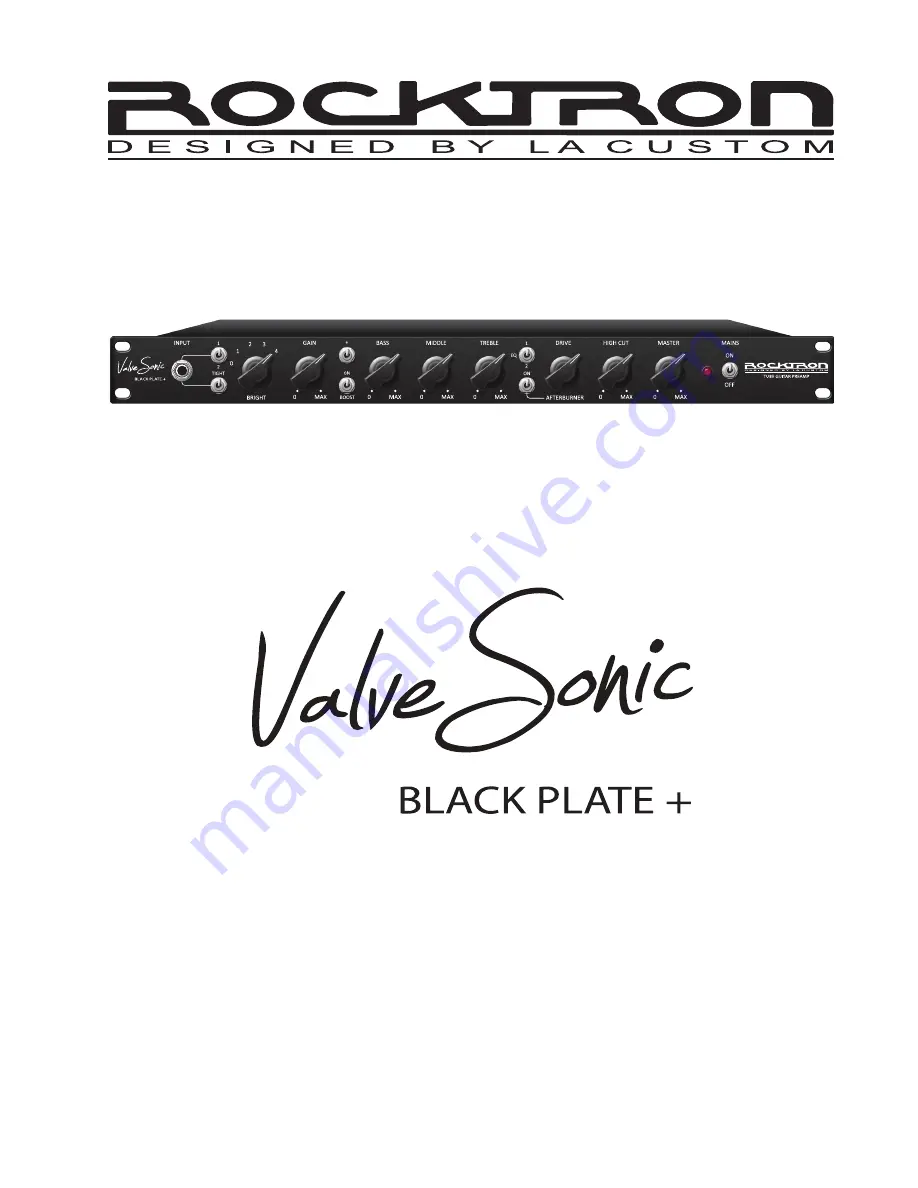 Rocktron ValveSonic Black Plate+ User Manual Download Page 1