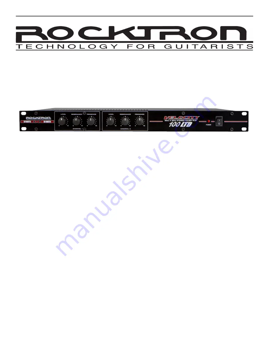 Rocktron Velocity 100LTD User Manual Download Page 1