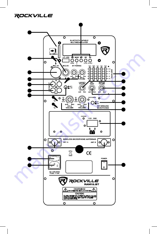 Rockville RAM12BT Owner'S Manual Download Page 12