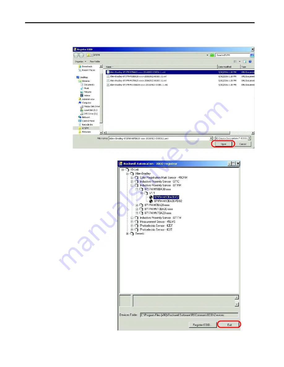 Rockwell Automation Allen-Bradley 871FM-M10BA30-x User Manual Download Page 42