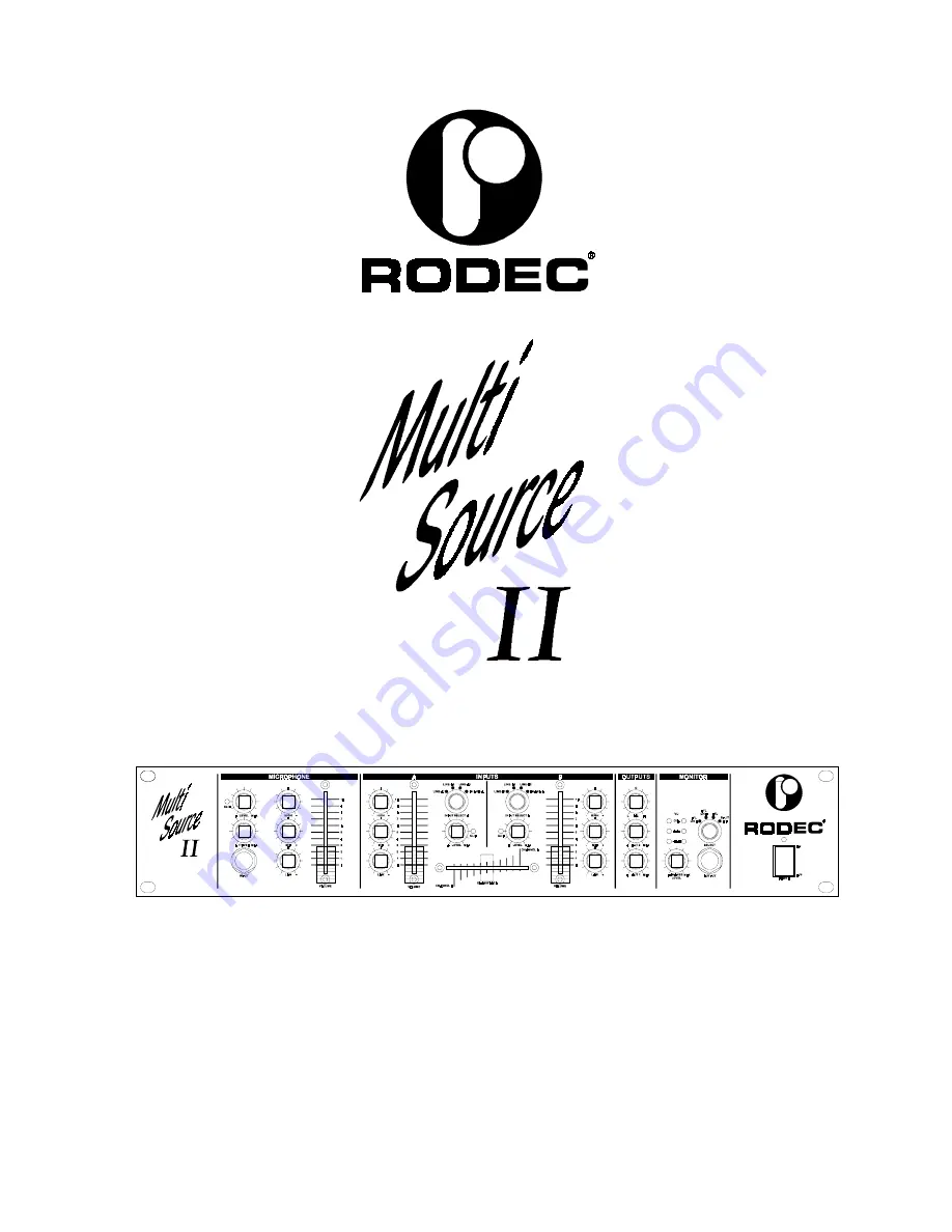 Rodec multi source ii Скачать руководство пользователя страница 1