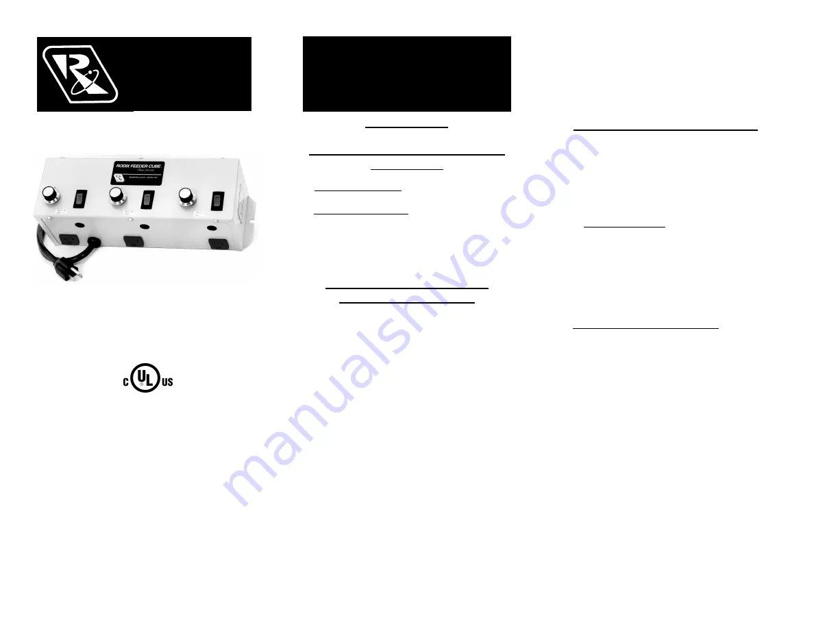 Rodix FC-100-PLC Plus Adjustments And Set Up Download Page 1