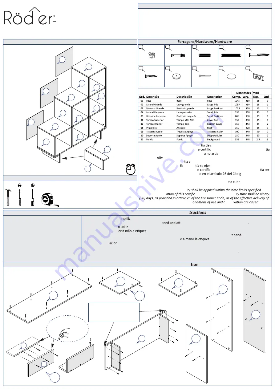 Rodler Estante Cubos Quick Start Manual Download Page 1