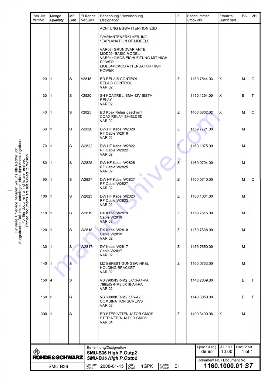 Rohde & Schwarz R&S SMU200A Service Manual Download Page 237