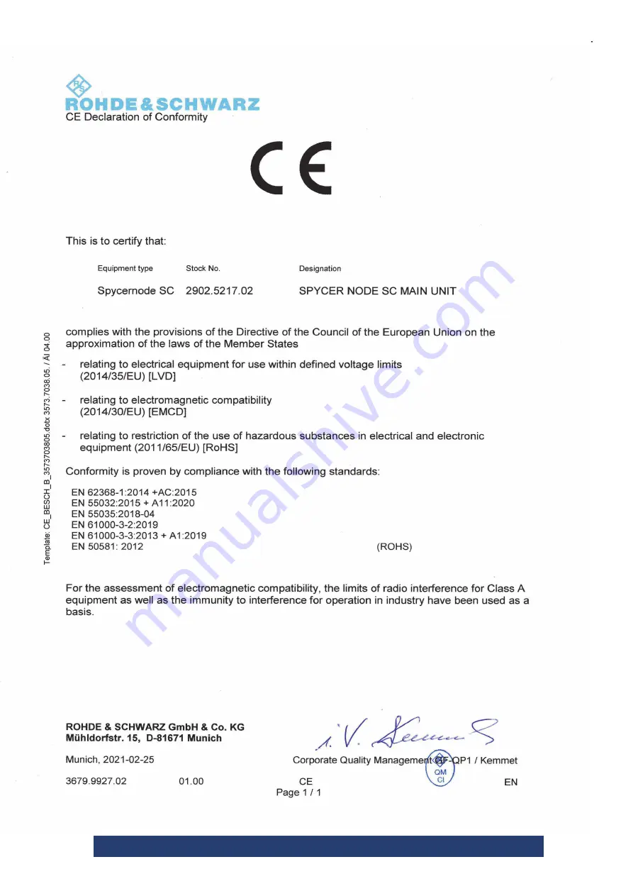 Rohde & Schwarz SpycerNode SC User Manual Download Page 105