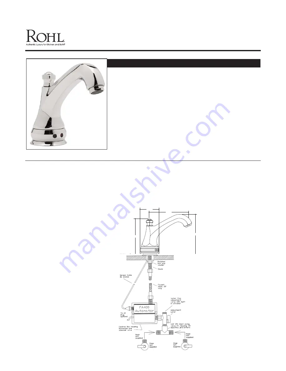 Rohl A8800 Installation Instructions Manual Download Page 1