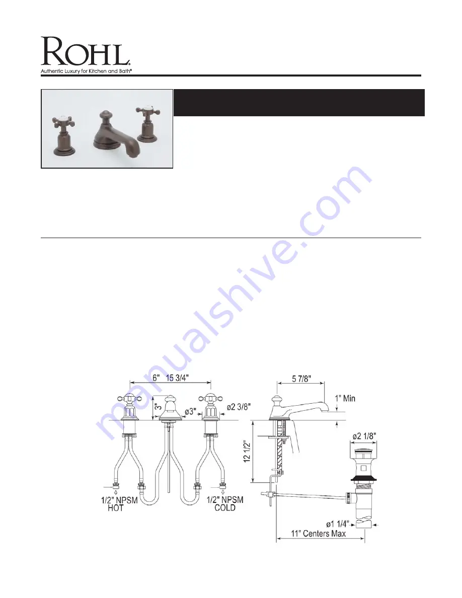 Rohl Perrin & Rowe U.3706X Manual Download Page 1