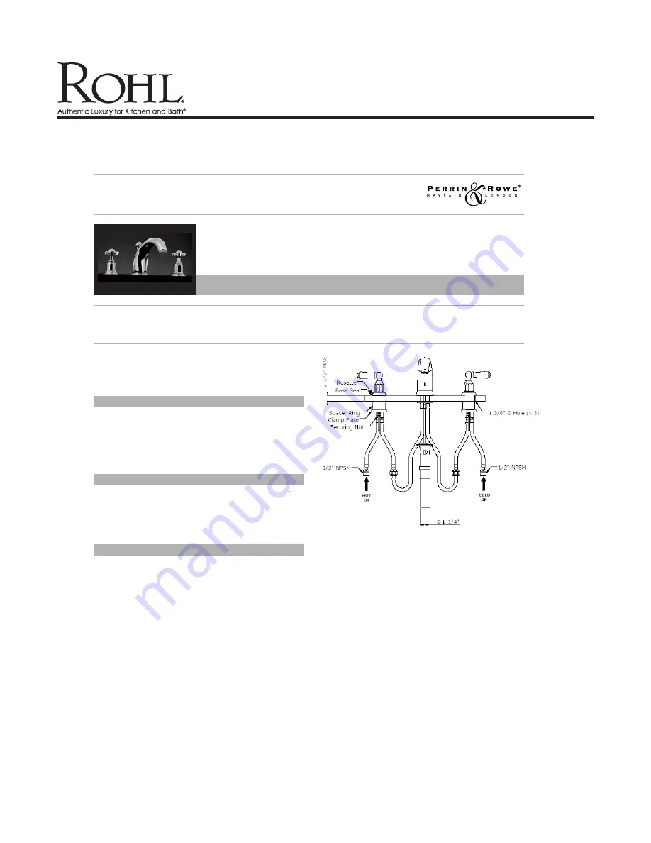 Rohl Perrin & Rowe U.3706X Скачать руководство пользователя страница 3