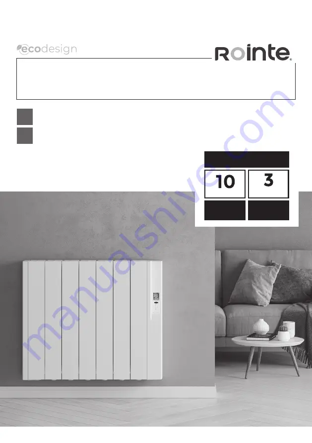 Rointe ecodeisgn SYGMA SRF0500RAD2 Installation And User Manual Download Page 1