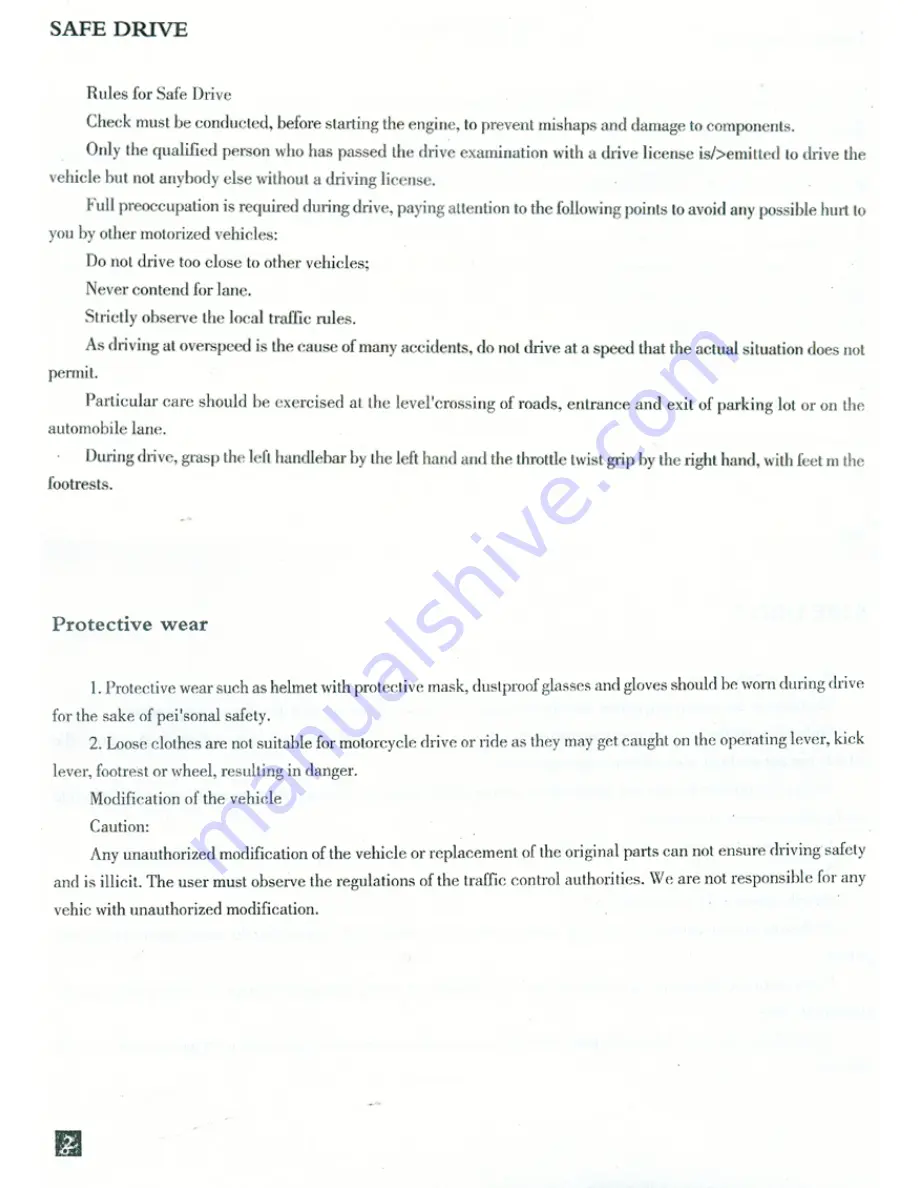 Roketa DB-19-125 User Manual Download Page 2