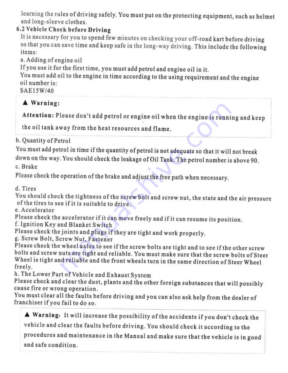 Roketa GK-17 User Manual Download Page 10