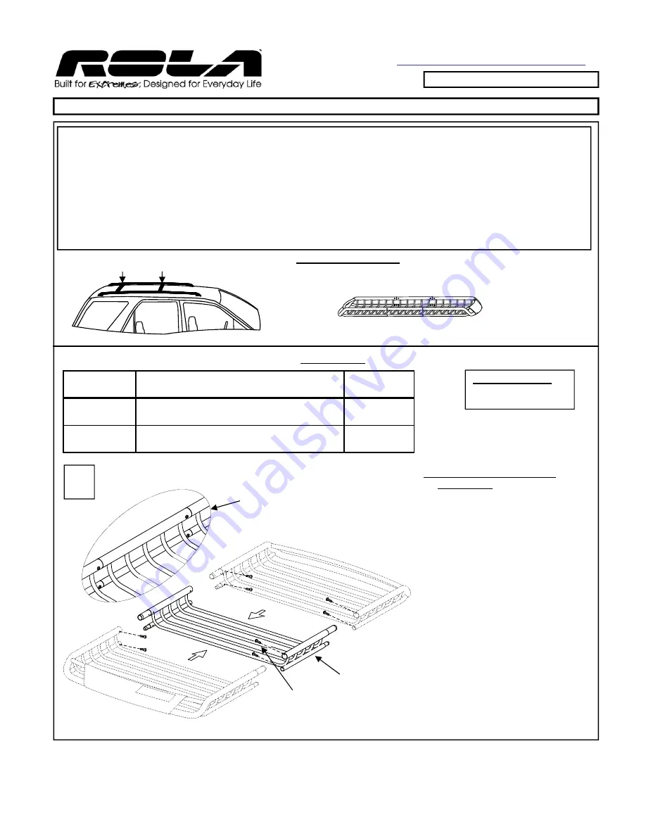 Rola 59505 Installation Instructions Download Page 1