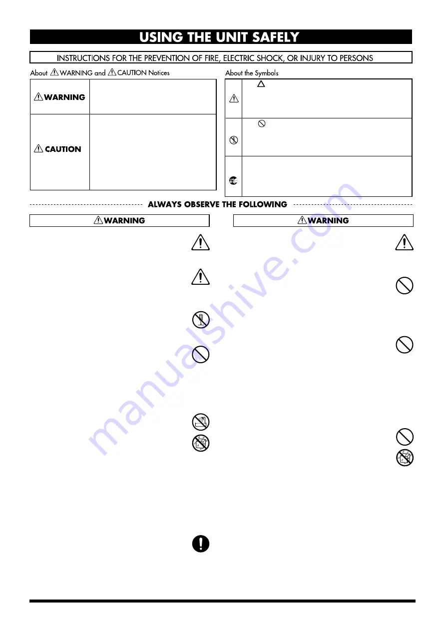 Roland D-Bass 115 Owner'S Manual Download Page 4