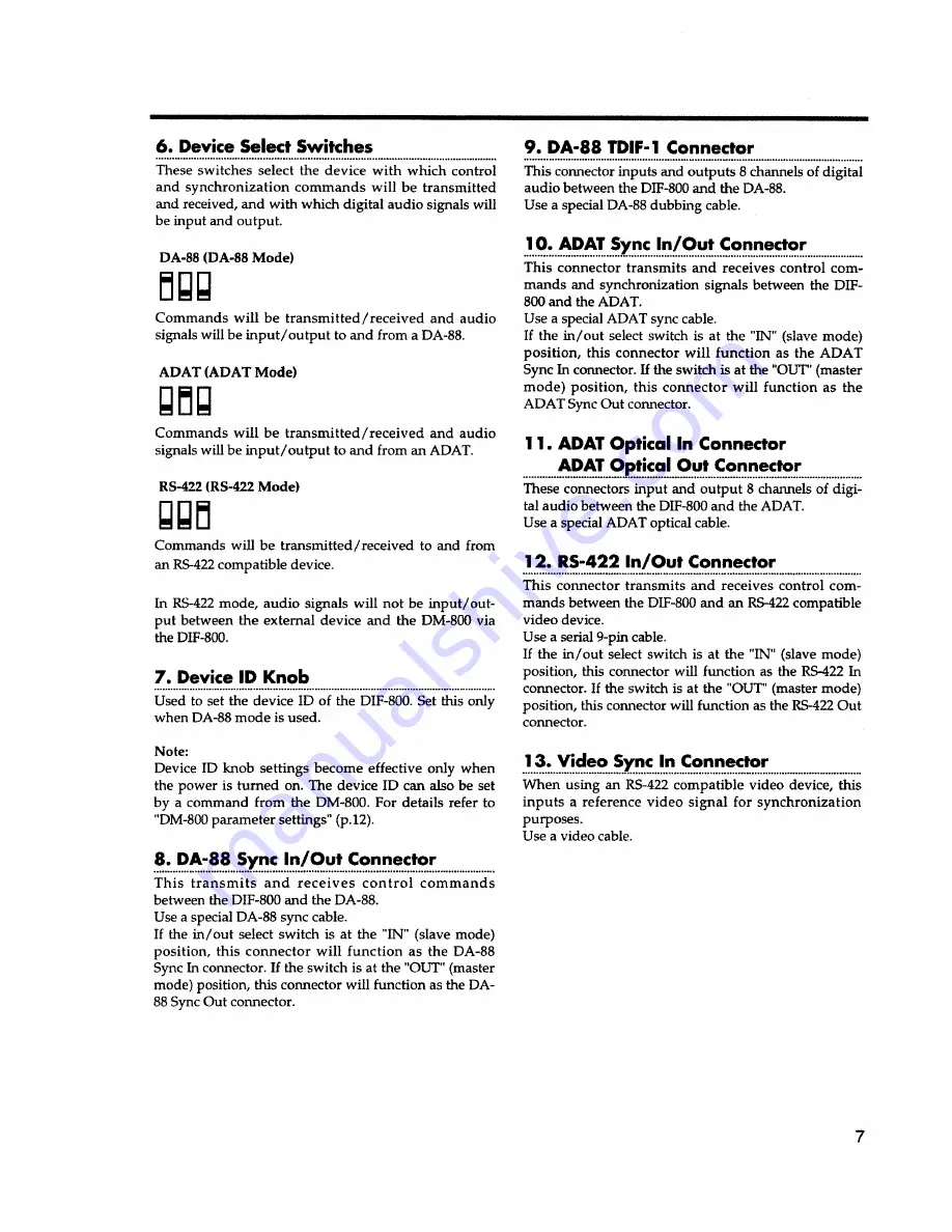 Roland DIF-800 Owner'S Manual Download Page 9