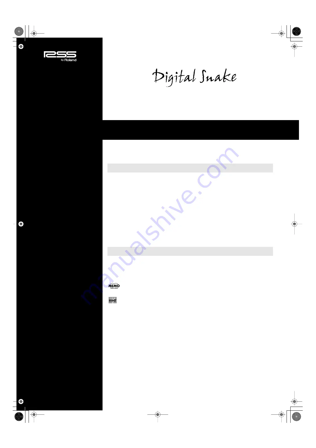 Roland Digital Snake SI-AES4 Owner'S Manual Download Page 1