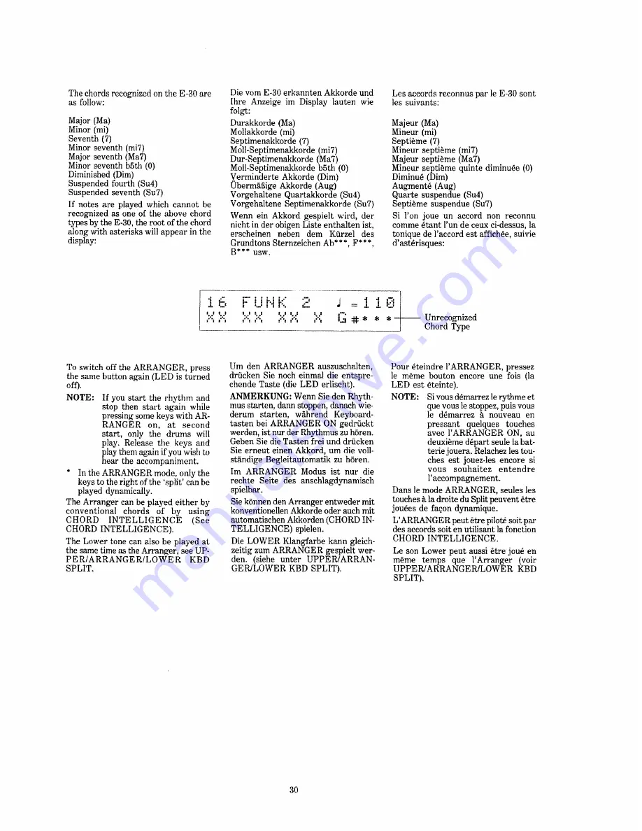 Roland E-30 Owner'S Manual Download Page 30