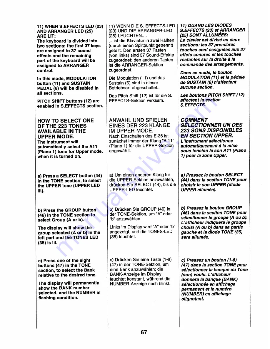 Roland E-36 Owner'S Manual Download Page 67