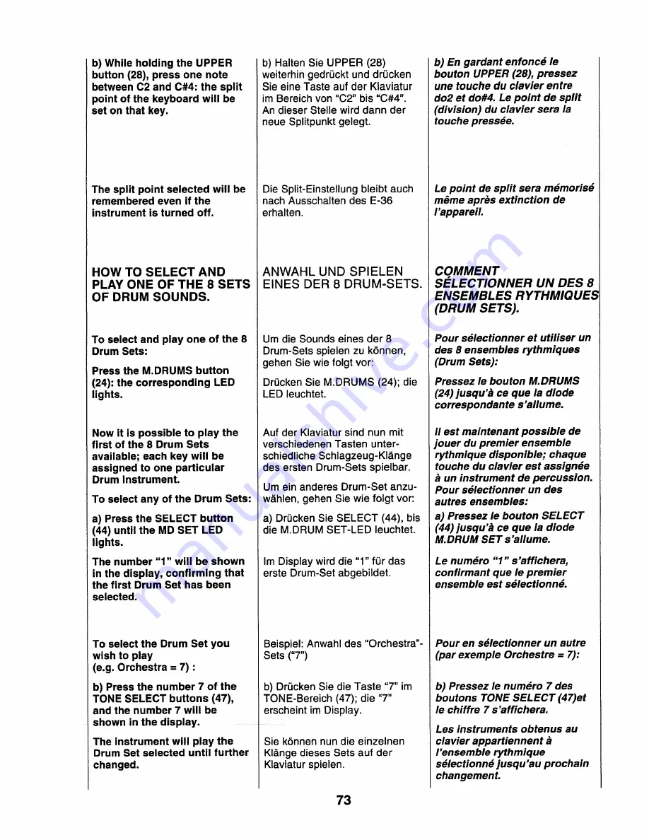 Roland E-36 Owner'S Manual Download Page 73