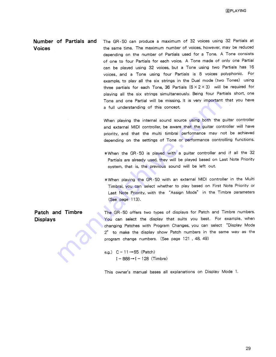 Roland GR-50 Owner'S Manual Download Page 35