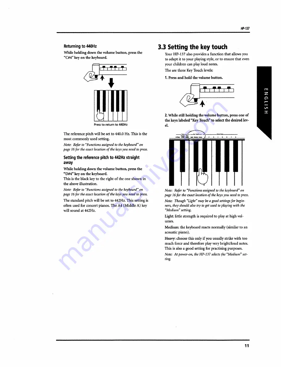 Roland HP 137 Скачать руководство пользователя страница 11