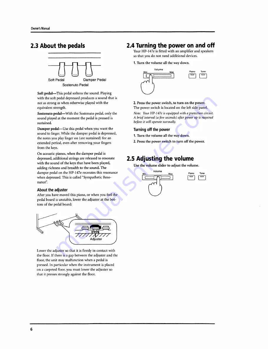 Roland HP 147 e Owner'S Manual Download Page 8