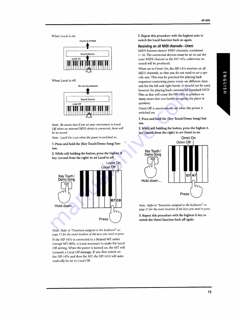 Roland HP 147 e Owner'S Manual Download Page 17