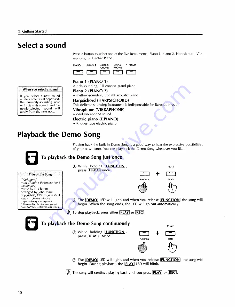 Roland HP 1700 Owner'S Manual Download Page 12