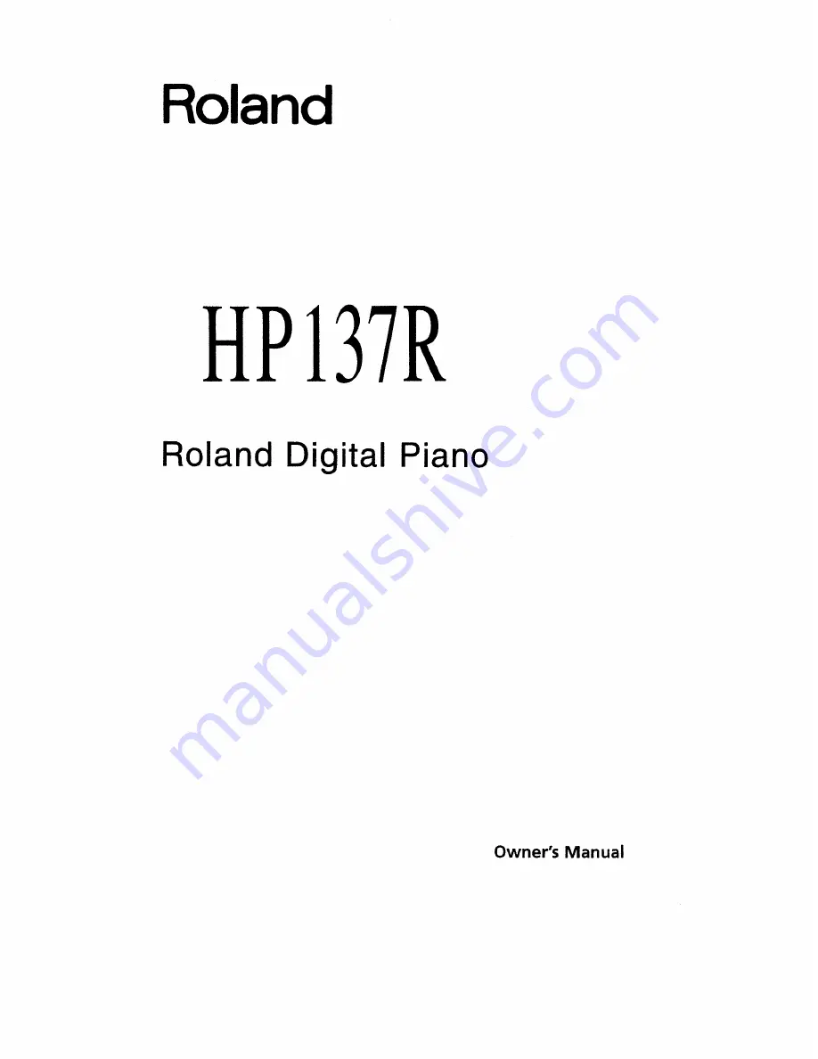 Roland HP137R Скачать руководство пользователя страница 1