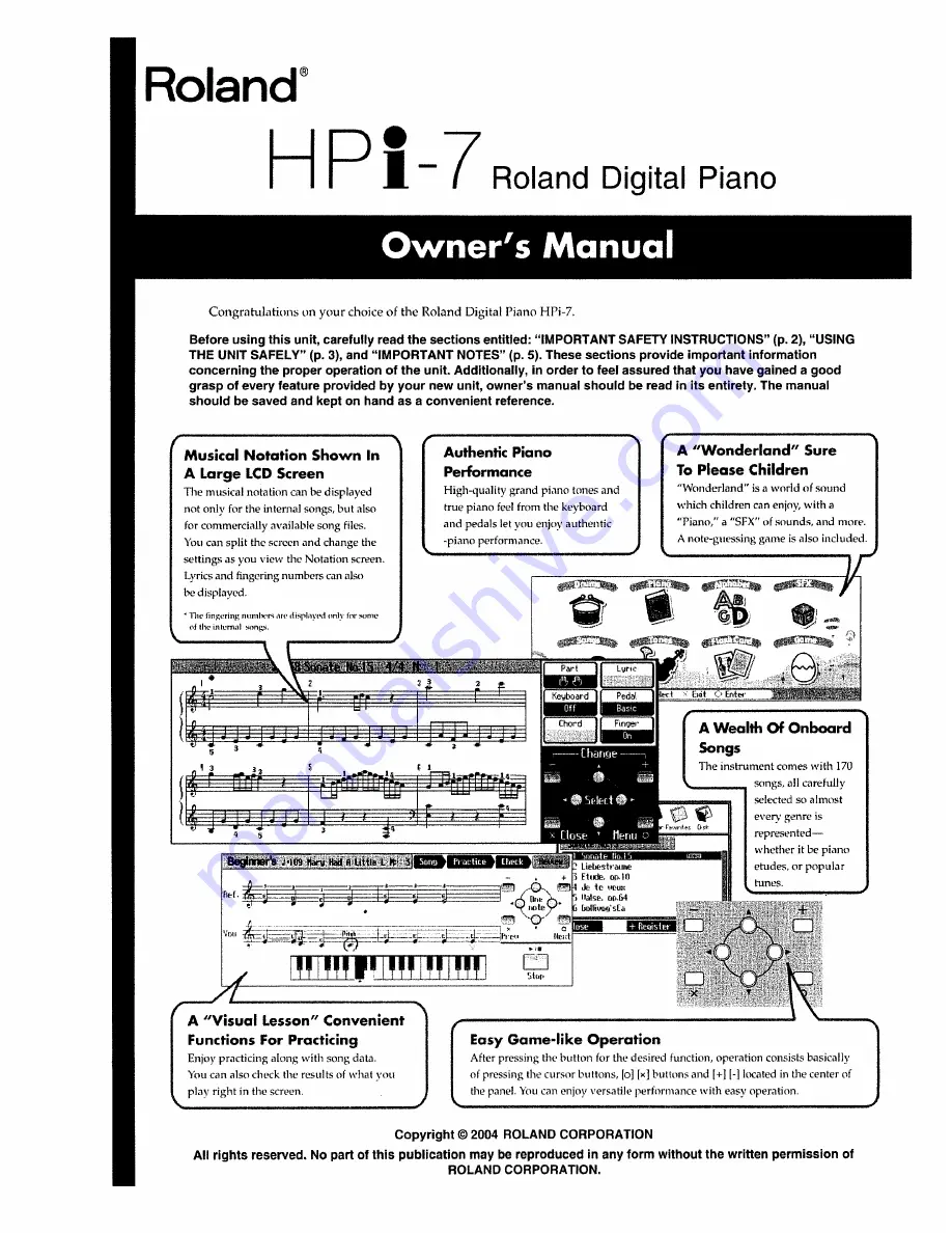 Roland HPi-7 Скачать руководство пользователя страница 1