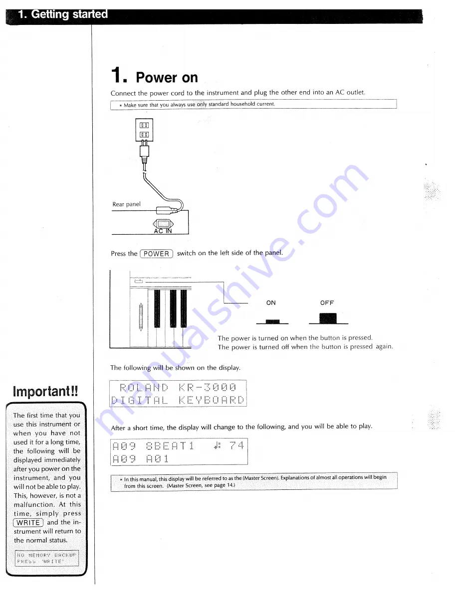 Roland KR-3000 Owner'S Manual Download Page 11