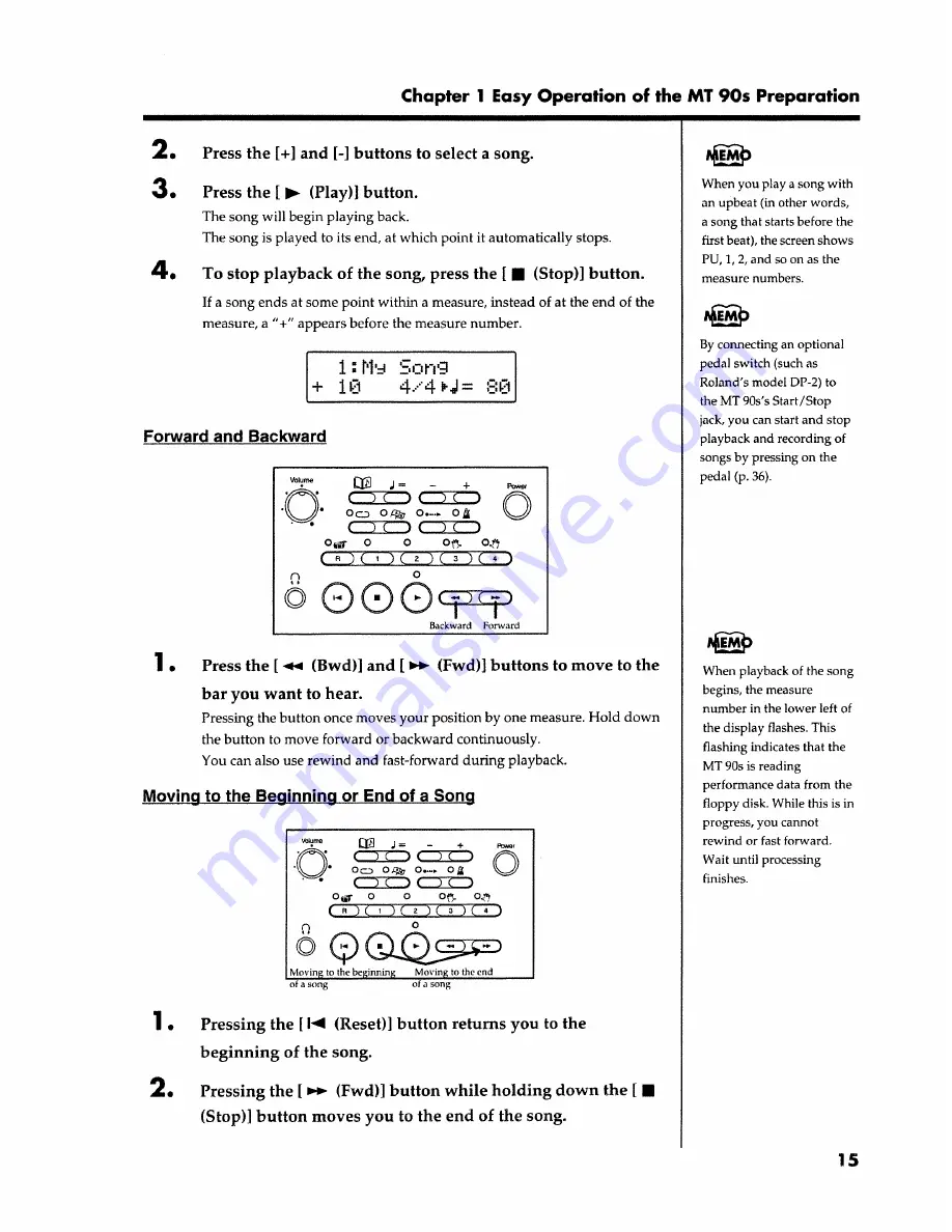 Roland MT90s Owner'S Manual Download Page 15