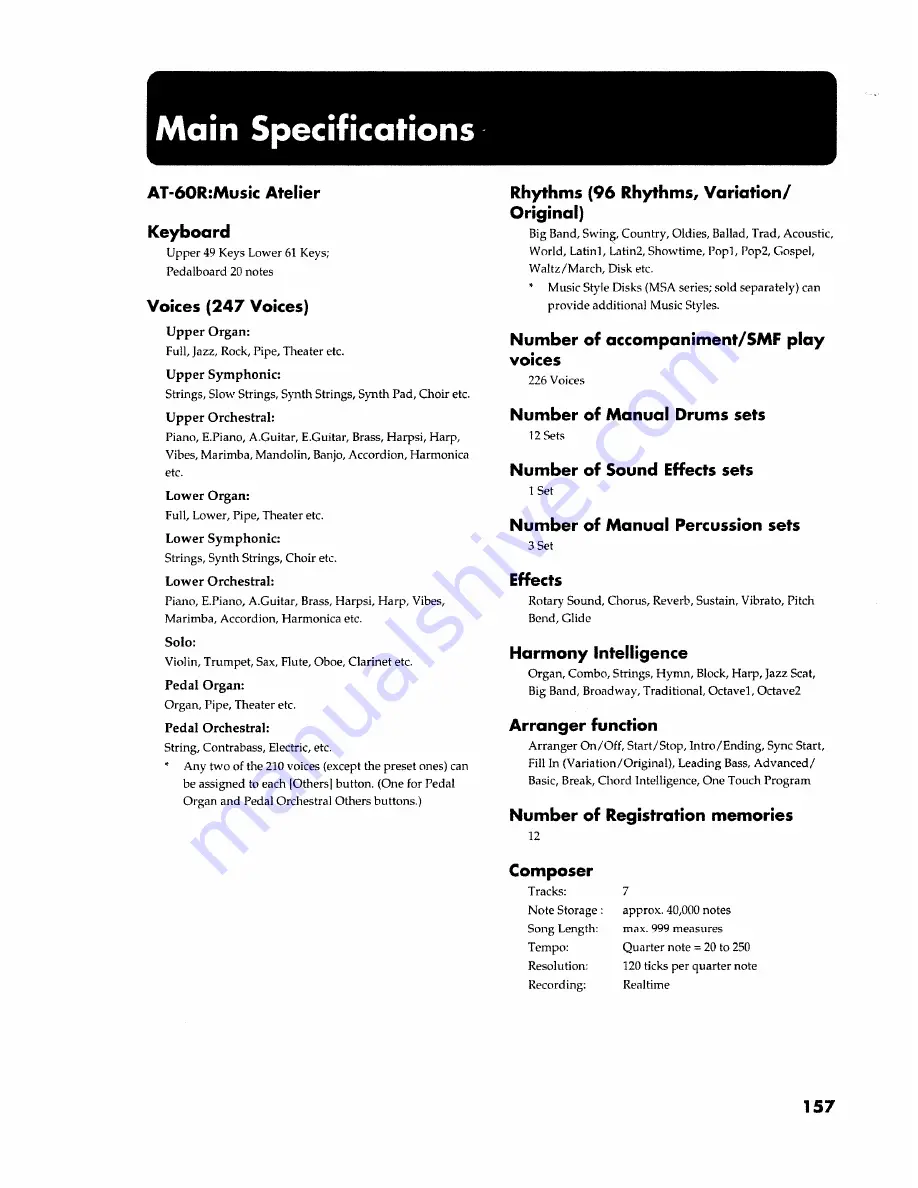 Roland Music Atelier AT-60R Owner'S Manual Download Page 157