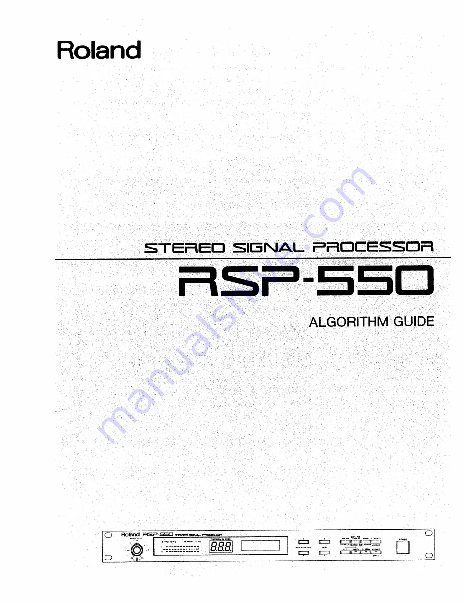 Roland RSP-550 Algorithm Manual Download Page 1