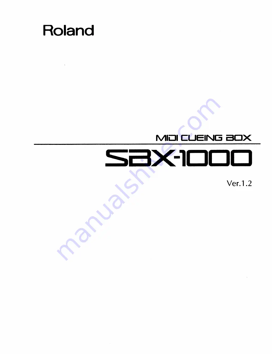 Roland SBX-1000 User Manual Download Page 15