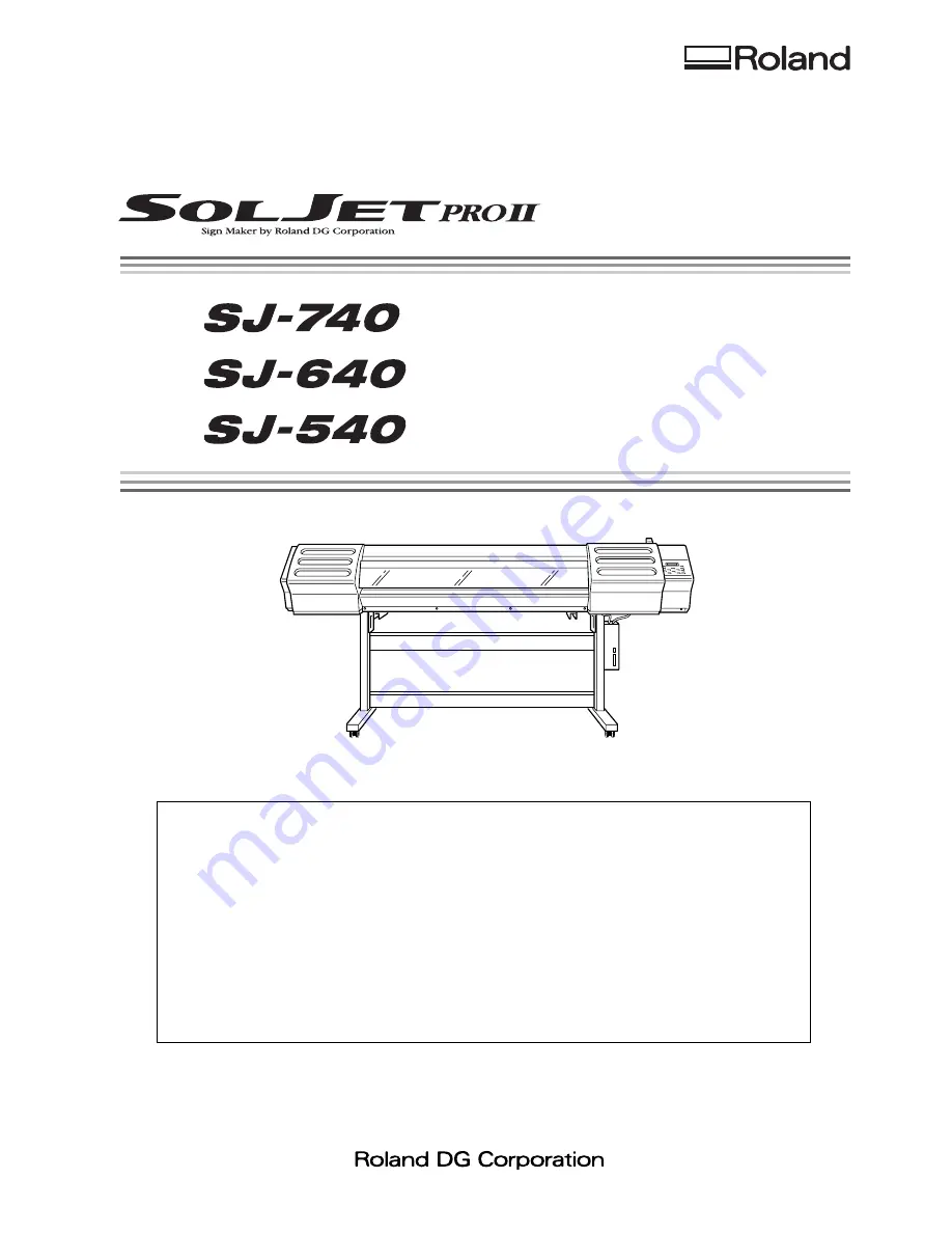 Roland SJ-540 User Manual Download Page 1