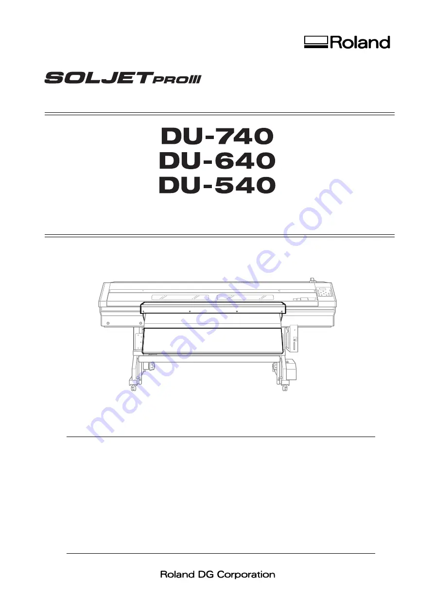 Roland SOLJET PROIII DU-540 Скачать руководство пользователя страница 1