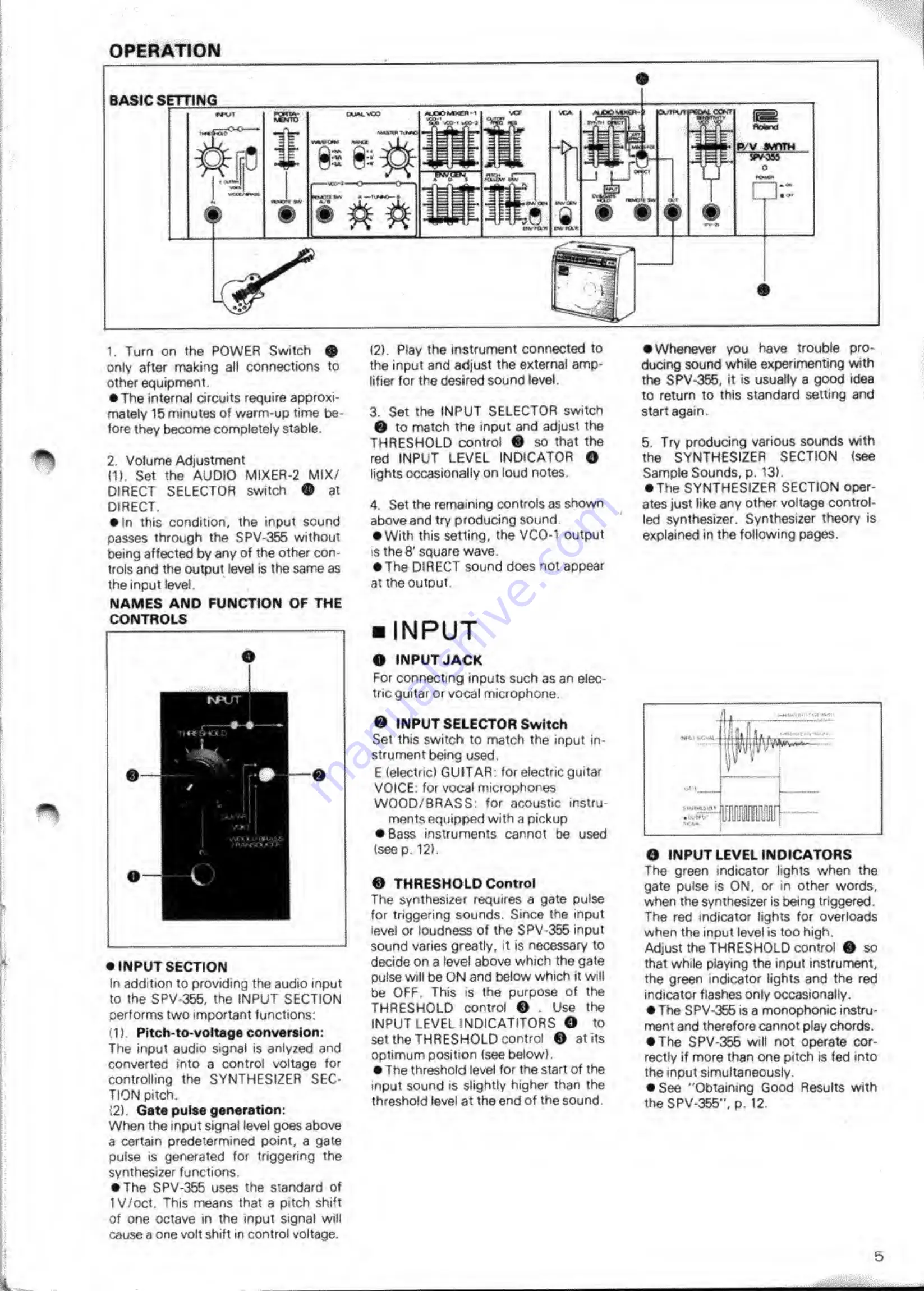 Roland SPV-355 Owner'S Manual Download Page 5