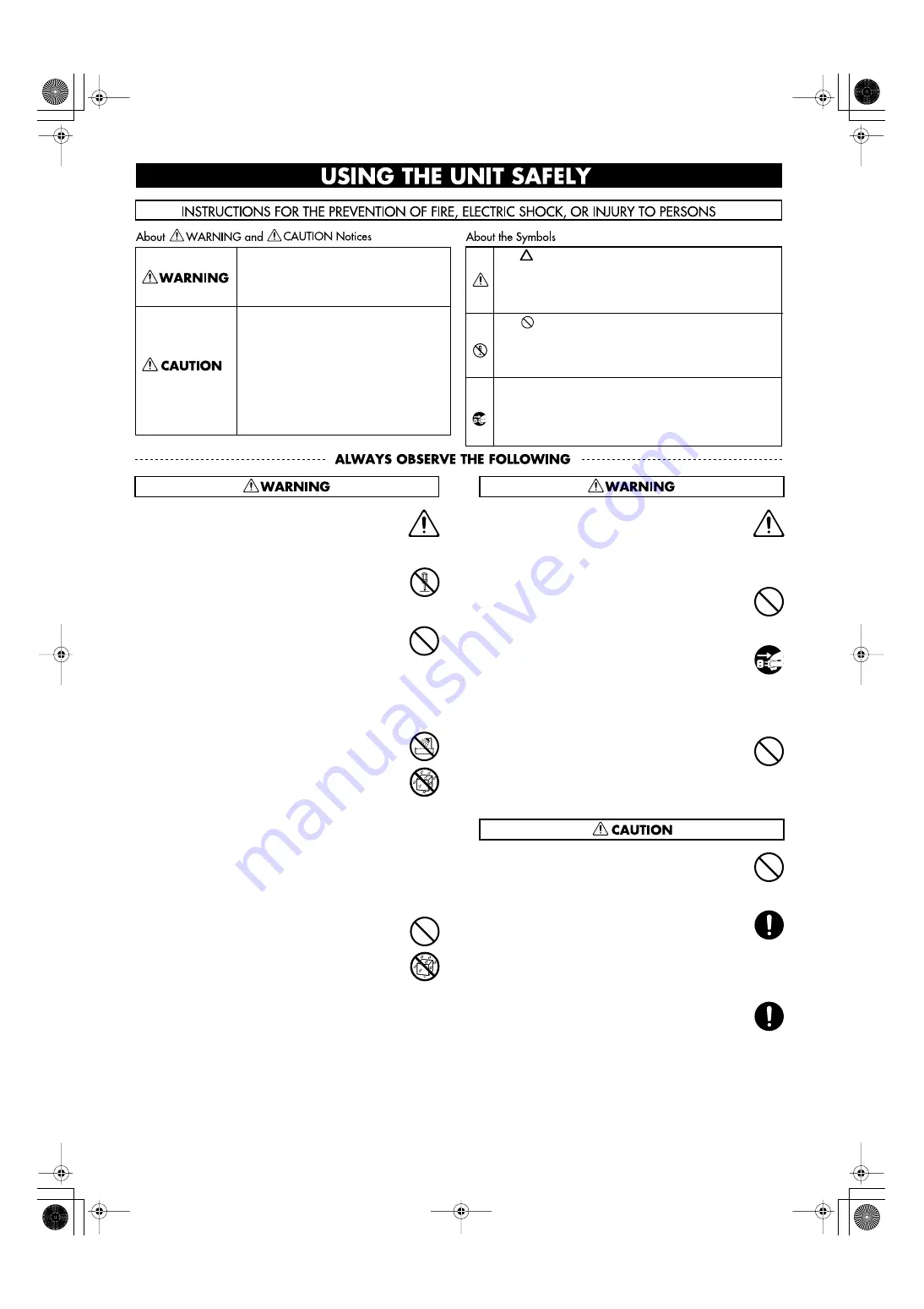 Roland SRX-01 Owner'S Manual Download Page 2