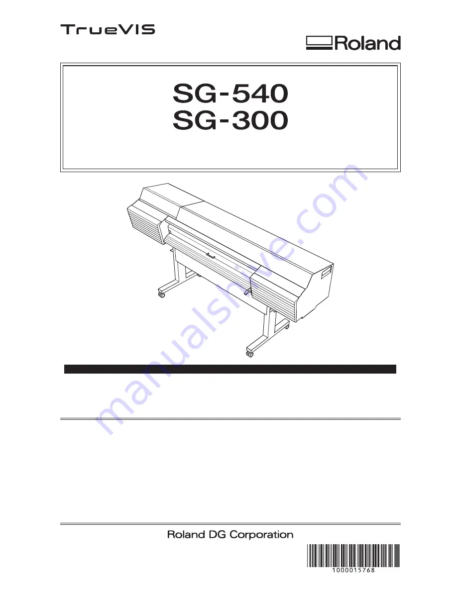 Roland TrueVIS SG-300 Скачать руководство пользователя страница 1