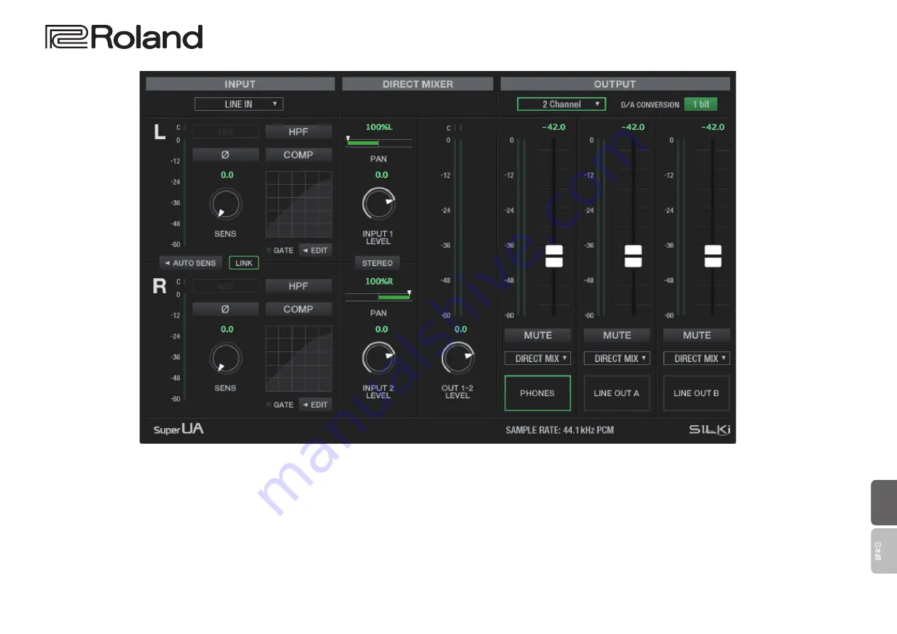 Roland UA-S10 Скачать руководство пользователя страница 1