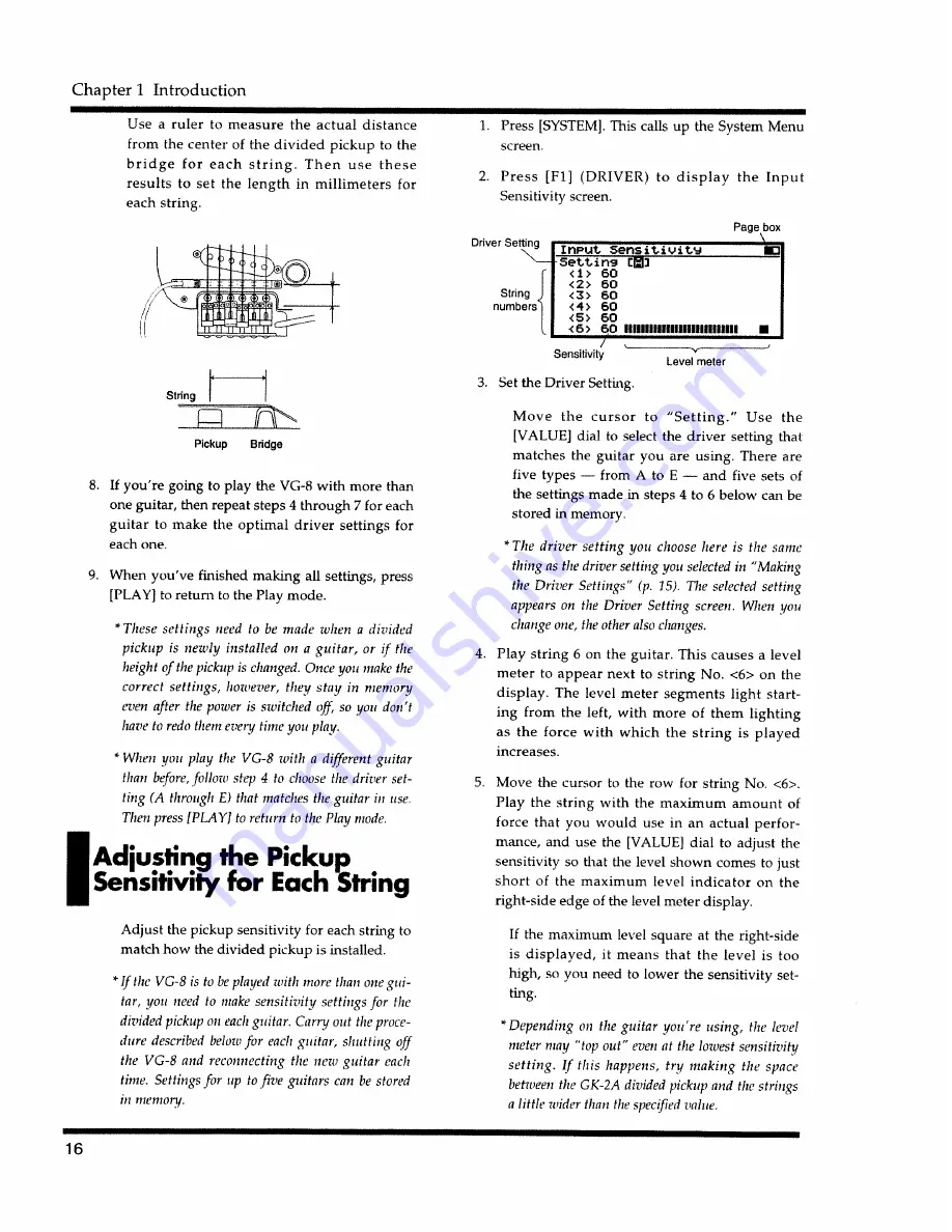 Roland V-Guitar System VG-8 Owner'S Manual Download Page 18