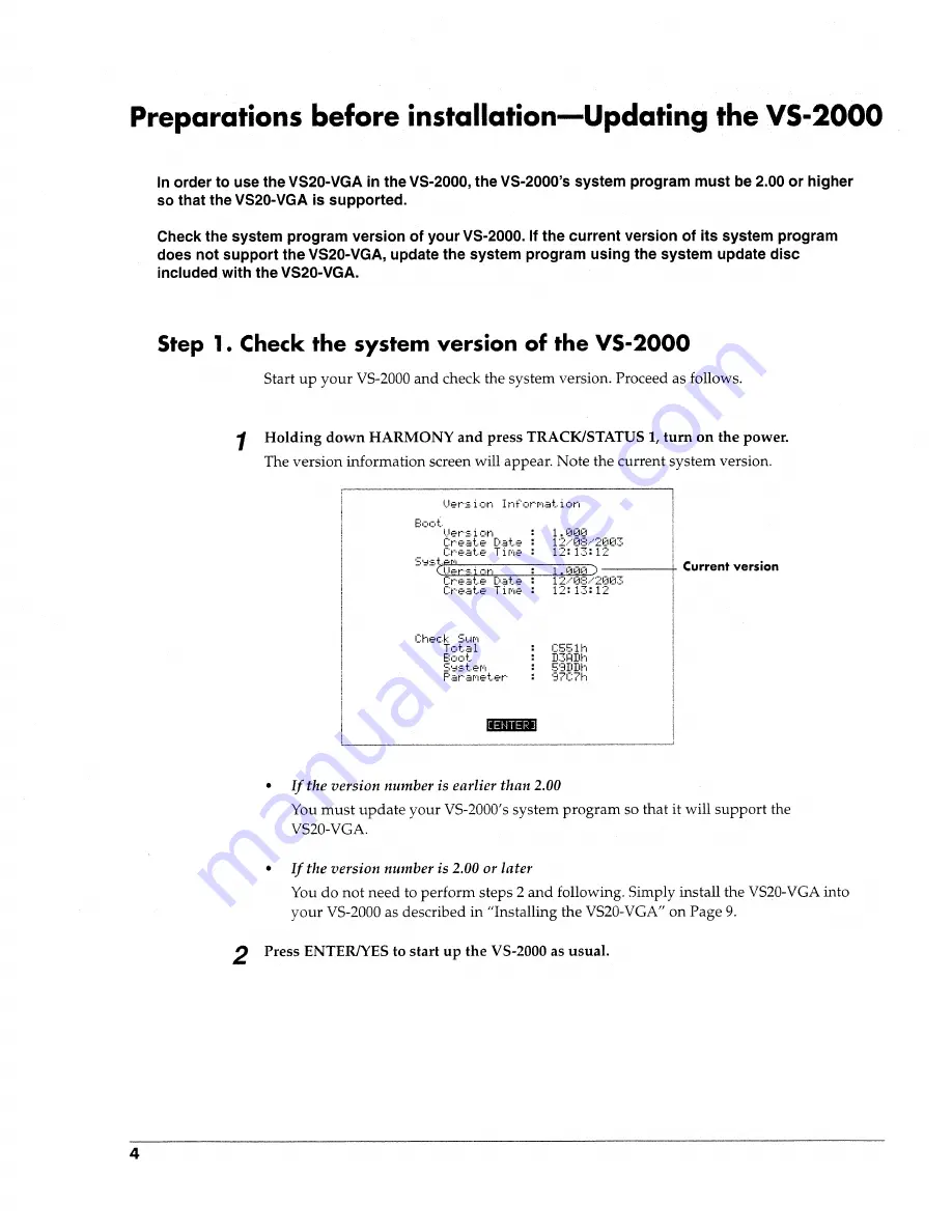 Roland VS20-VGA Скачать руководство пользователя страница 4