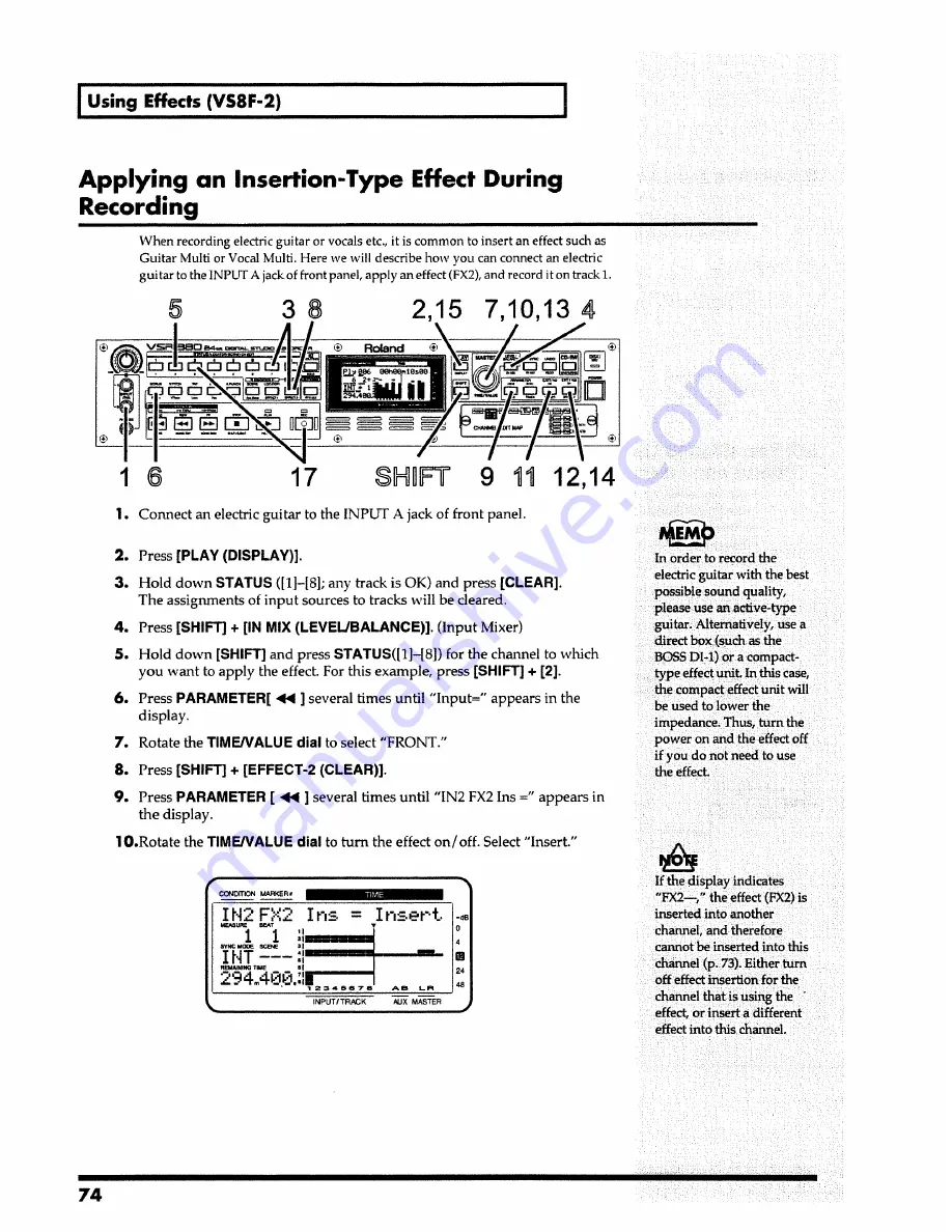 Roland VSR-880 User Manual Download Page 74