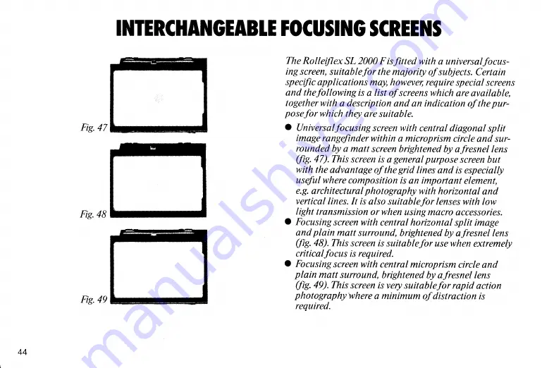 ROLLEIFLEX SL 2000F Handbook Download Page 49