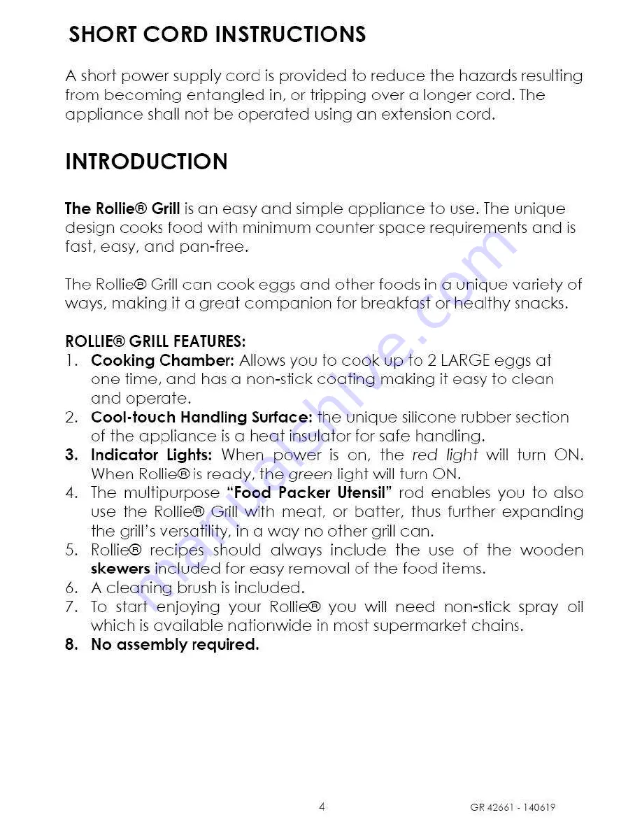 rollie GR 42661 Operating Instructions Manual Download Page 4